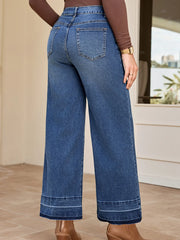 Hazel Blues® | High Waist Wide Leg Washed Jeans
