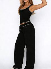 Hazel Blues® | Scoop Neck Tank Top and Drawstring Pants Set