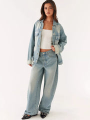 Hazel Blues® | Button Up Denim Jacket and Jeans Set