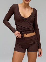 Hazel Blues® | Long Sleeve Fitted T-Shirt and Shorts Set