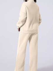 Hazel Blues® | Drop Shoulder Zip Up Jacket and Drawstring Pants Active 2pcs Set