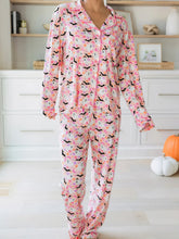 Hazel Blues® | Halloween Ghost Print Button Up Top and Pants Lounge Set