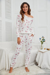 Hazel Blues® | Flamingo Long Sleeve Top and Pants Lounge Set