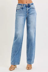 Hazel Blues® | RISEN High Rise Wide Baggy Jeans