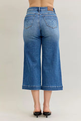 Hazel Blues® | Judy Blue Mid Rise Crop Wide Leg Jeans