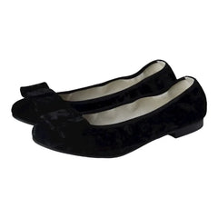 1412 - Black Velvet Flats for Girl/Teen/Women by London Kids