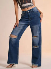 Hazel Blues® | Distressed Wide Leg Jeans