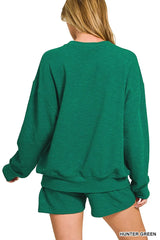 Hazel Blues® | Zenana Slub Long Sleeve Top and Shorts Set
