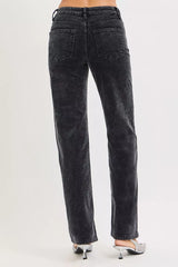 Hazel Blues® | RISEN Tummy Control Mid Rise Straight Leg Corduroy Pants
