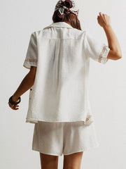 Hazel Blues® | Button Up Short Sleeve Shirt and Shorts Set