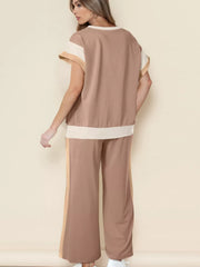 Hazel Blues® | Color Block Detail Casual Two-piece Set