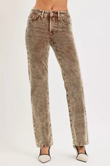 Hazel Blues® | RISEN Tummy Control Mid Rise Straight Leg Corduroy Pants