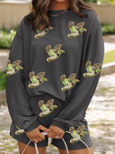 Hazel Blues® | Flying Mallard Sequin Patched Ribbed Long Sleeve Top and Shorts Set
