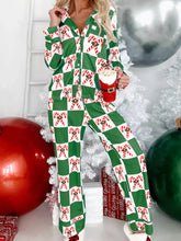 Hazel Blues® | Candy Cane Checkered Pattern 2pcs Pajama Set