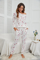 Hazel Blues® | Flamingo Long Sleeve Top and Pants Lounge Set
