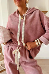 Hazel Blues® | Lace Detail Dropped Shoulder Hoodie and Pants Set