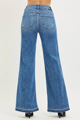 Hazel Blues® | RISEN High Rise Wide Leg Jeans With Released Hem
