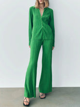Hazel Blues® | Texture Long Sleeve Top and Pants Lounge Set