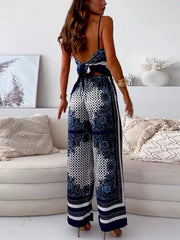 Hazel Blues® | Tie Back Printed Cami and Pants Set
