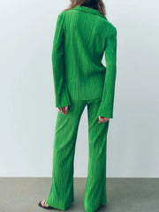 Hazel Blues® | Texture Long Sleeve Top and Pants Lounge Set