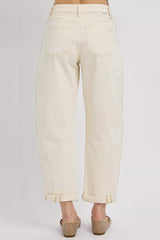 Hazel Blues® | RISEN High Rise Relaxed Barrel Cuffed Jeans