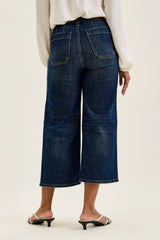 Hazel Blues® | Judy Blue High Waist Wide Crop Utility Jeans with Patch Pocket