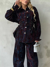 Hazel Blues® | Lace Up Button Up Jacket and Jeans Denim Set
