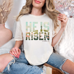 Hazel Blues® | He Is Risen Floral Graphic Tee
