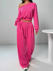 Hazel Blues® | Boat Neck Long Sleeve Top and Pants Set