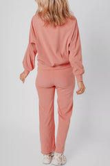 Hazel Blues® | Ribbed Round Neck Top and Pants Set