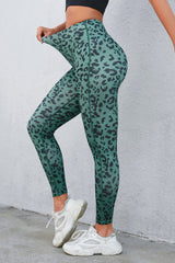 Hazel Blues® | Leopard Print Wide Waistband Leggings