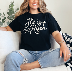 Hazel Blues® | He is Risen Faux Pearls Graphic Tee