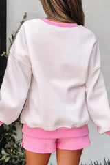 Hazel Blues® | Color Block Sweatshirt and Elastic Waist Shorts Set
