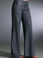 Hazel Blues® | High-Waisted Wide-Leg Wash Jeans