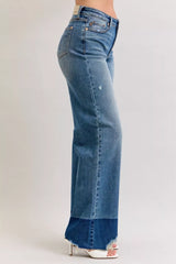 Hazel Blues® | Judy Blue Raw Hem High Waist Column Straight Jeans
