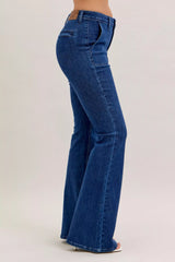 Hazel Blues® | Judy Blue High Waist Flare Jeans with Front Patch Pockets