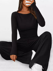 Hazel Blues® | Long Sleeve Top and Wide Leg Pants Set