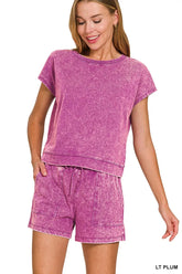 Hazel Blues® | Zenana Premium Cotton Washed Sleeveless Top & Shorts Set