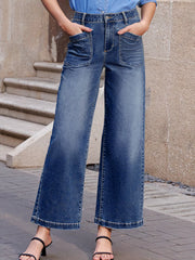 Hazel Blues® | Patch Pocket Shift Jeans