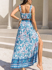 Hazel Blues® | Square Neck Wide Strap Top and Skirt Set