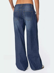 Hazel Blues® | Striped Wide Leg Jeans