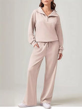 Hazel Blues® | Relaxed Fit Quarter-Zip Top and Pants Set