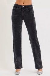 Hazel Blues® | RISEN Tummy Control Mid Rise Straight Leg Corduroy Pants