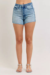 Hazel Blues® | Judy Blue Hw Rigid Magic Cut Off Denim Shorts with Raw Side Seams