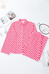 Hazel Blues® | Checkered Button Up Top and Pants Lounge Set