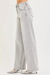 Hazel Blues® | RISEN Slouchy Baggy Jeans with Contrast Stitching