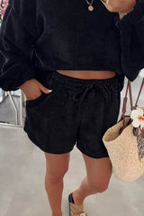 Hazel Blues® | Relaxed Fit Cropped Top and Shorts Set
