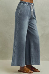 Hazel Blues® | SO ME Mid Rise Elastic Waist Flare Denim Jeans