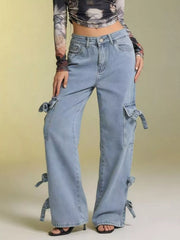 Hazel Blues® | Bow Wide Leg Jeans