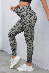 Hazel Blues® | Leopard Print Wide Waistband Leggings